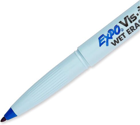 Expo Vis-A-Vis Wet-erase Marker ، Fine Point ، Blue Ink ، Dozen (SAN16003) in Saudi Arabia