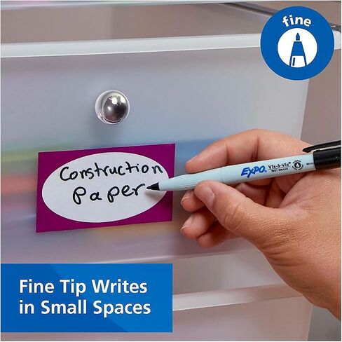 Expo Vis-A-Vis Wet-erase Marker ، Fine Point ، Blue Ink ، Dozen (SAN16003) in Saudi Arabia