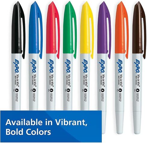 Expo Vis-A-Vis Wet-erase Marker ، Fine Point ، Blue Ink ، Dozen (SAN16003) in Saudi Arabia