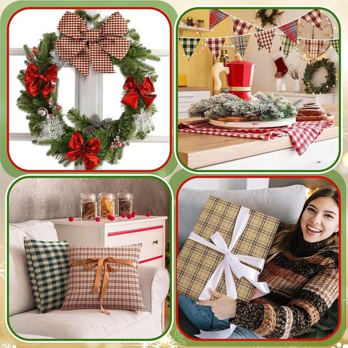 Fanfanwin 60 Pcs 10 x 10 Inch Vintage Christmas Quilting Fabric Plaid Homespun Cotton Fabric Jelly Squares Lattice Rustic Precut Santa Claus Quilting Strips for Xmas Craft Sewing DIY in Saudi Arabia