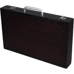 Portable Art Supplies Box Walnut Color Artist Storage Organizer for Brushes Paints and Palette Durable Design for Accurate Color Mixing and Neat Layout in Saudi Arabia