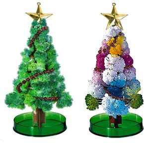 2PCS Magic Growing Christmas Tree, Crystal Christmas Tree, Green Colorful Presents Novelty Kit for Kids, Funny Educational and Party Toys DIY Christmas Decorations in Kuwait