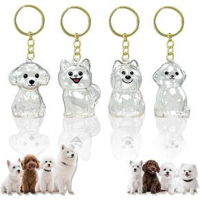 4 Pack Dog Hair Keychain | Set for pet - Keepsake Bottle to Preserve Fur | Memorial Gift for Pet, Pet Lover Accessory in Kuwait