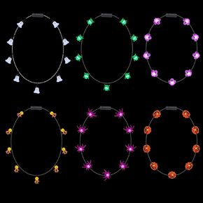 6Pcs Halloween Light Up Necklace, Halloween Toys Glow in the Dark 6 Various Shaped Necklaces for Halloween Party Favor and Supplies, Party Costume Accessory Supplies, Bulk Halloween Goodie Bag Filler in Saudi Arabia