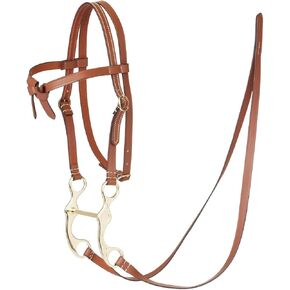 LeMieux Hobby Horse Western Bridle - Tan - Soft Leather with Metal Shank Bit - Fully Adjustable - Suitable for Ages 3+ in Kuwait