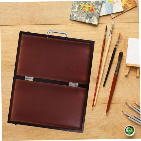 STOBOK Paint Case Palette Lid Wooden Portable Drawing Tool Box Storage Organizer for Art Supplies for Students and Professionals in Saudi Arabia