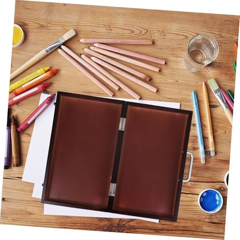 STOBOK Paint Case Palette Lid Wooden Portable Drawing Tool Box Storage Organizer for Art Supplies for Students and Professionals in Saudi Arabia