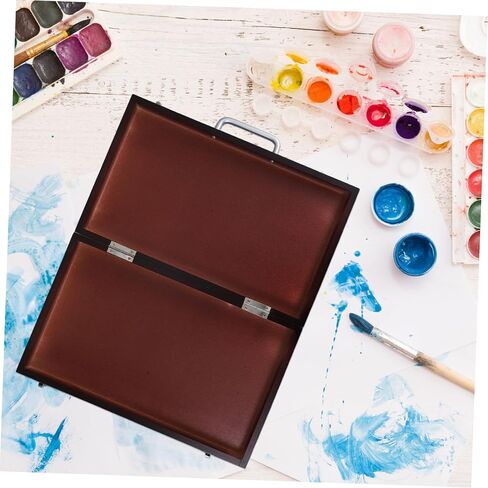 STOBOK Paint Case Palette Lid Wooden Portable Drawing Tool Box Storage Organizer for Art Supplies for Students and Professionals in Saudi Arabia