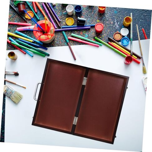 Multifunctional Paint Storage Box Portable and Lightweight Sketching Pen Case for Artists and Students Durable Walnut Color Organized Layout for Easy Access and Precise Color in Saudi Arabia