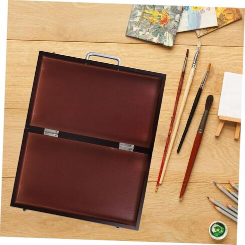 Multifunctional Paint Storage Box Portable and Lightweight Sketching Pen Case for Artists and Students Durable Walnut Color Organized Layout for Easy Access and Precise Color in Saudi Arabia
