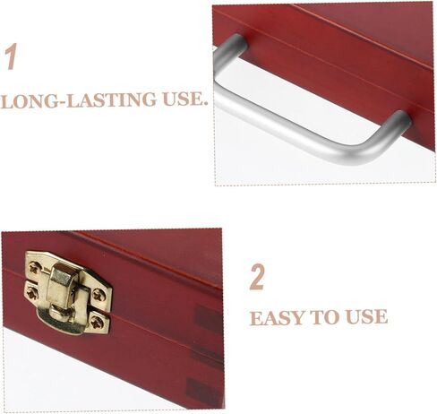 Kisangel Portable Wooden Art Supply Storage Box Lightweight European Style منظم لأدوات الرسم للطلاب والفنانين تصميم مساحة كبيرة للدهانات والفرش in Saudi Arabia