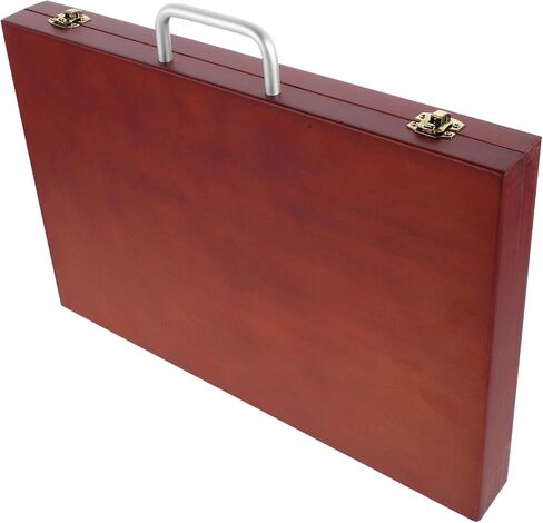 Kisangel Portable Wooden Art Supply Storage Box Lightweight European Style منظم لأدوات الرسم للطلاب والفنانين تصميم مساحة كبيرة للدهانات والفرش in Saudi Arabia