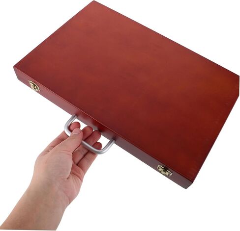 Kisangel Portable Wooden Art Supply Storage Box Lightweight European Style منظم لأدوات الرسم للطلاب والفنانين تصميم مساحة كبيرة للدهانات والفرش in Saudi Arabia