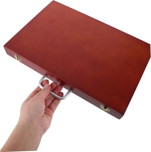 Hohopeti Handheld Wooden Painting Storage Box Lightweight European Style Art Supply Organizer for Brushes Pigments Tools Spacious Tool Container for Artists The Go in Saudi Arabia