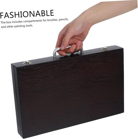 UonlyTech Portable Art Supply Organizer Box Lightweight Walnut Travel Paint for Artists and Student in Saudi Arabia