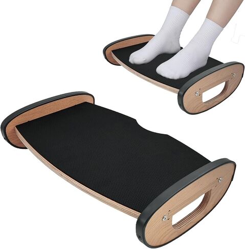 Solid Wood Foot Rest for Under Desk at Work - Ergonomic Foot Stool Under Desk,Rocking Foot Rest with All-Non-Slip Mat for Feet Support Leg Under Stools Footrest for Home Office Gaming in Saudi Arabia