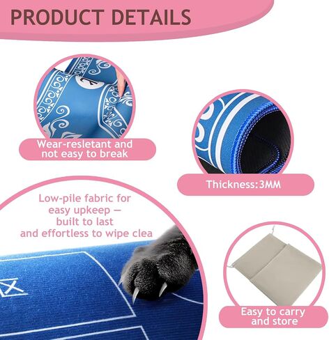 Mahjong Mat for Table - حصيرة غير قابلة للطي غير قابلة للطي مع الزهر ، 3 رقائق بوكر و 4 أدلة القواعد - Mah Jongg Mat Portable تلعب مع Mahjong/Poker/Boker/Card Games/Dominoes الصينية (Pink) in Saudi Arabia