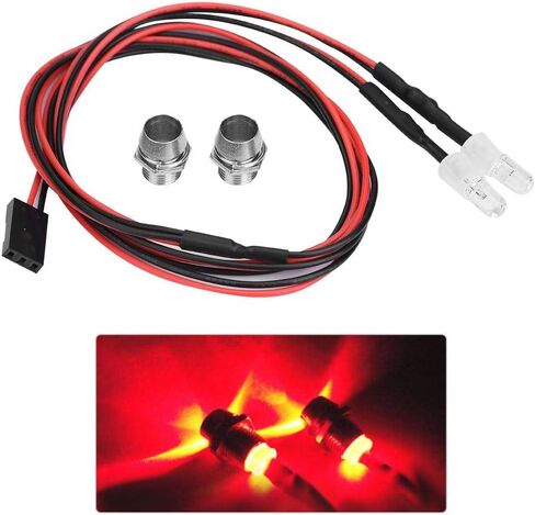 مجموعات ضوء LED RC ، المصابيح الأمامية 2PCS 5MM مصابيح LED RC الملحق لسيارة سيارة الانجراف 1/10 (12# الضوء الأحمر) in Saudi Arabia
