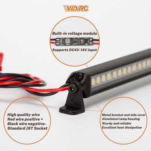 RC Light Bar 10 LED 2.5 بوصة من الألومنيوم RC Lights RC Accedler Expensions for SCX10 TRAXXAS TRX4M ARRMA STERN REDCAT GEN7 1/10 1/18 SCALE ROCK ROCK CRAWLER TRACK (2.5inch) in Kuwait