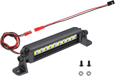 RC Light Bar 10 LED 2.5 بوصة من الألومنيوم RC Lights RC Accedler Expensions for SCX10 TRAXXAS TRX4M ARRMA STERN REDCAT GEN7 1/10 1/18 SCALE ROCK ROCK CRAWLER TRACK (2.5inch) in Kuwait