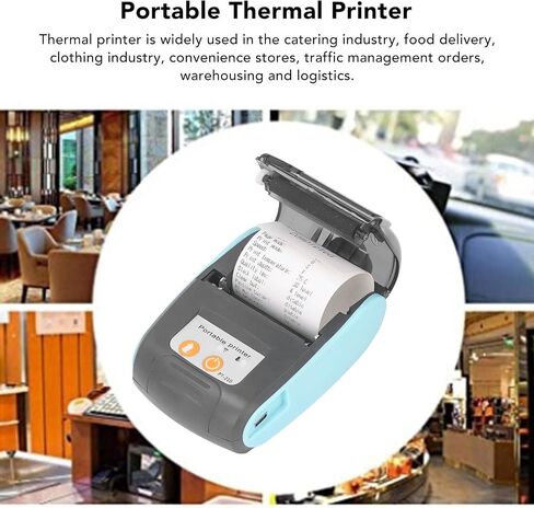 طابعة جيب مصغرة وطابعة استلام Bluetooth Thermipt لنظام iOS android وطابعة فواتير نقاط البيع الصغيرة المحمولة 58 ملم لمبيعات المطاعم (بدون in Saudi Arabia