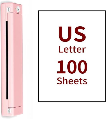 Phomemo M08F Portable Letter Printer +100 Sheets Paper Thermal Paper ، Bluetooth Compact Home & Business Pink Printer in Kuwait
