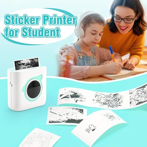 HPRT L8 Mini Portable Thermal Printer with Thermal Paper and 3 Sticker Rolls, Label Maker Machine for Pictures, Lists, Study Notes, DIY, Receipts - Blue in Saudi Arabia