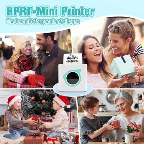 HPRT L8 Mini Portable Thermal Printer with Thermal Paper and 3 Sticker Rolls, Label Maker Machine for Pictures, Lists, Study Notes, DIY, Receipts - Blue in Saudi Arabia