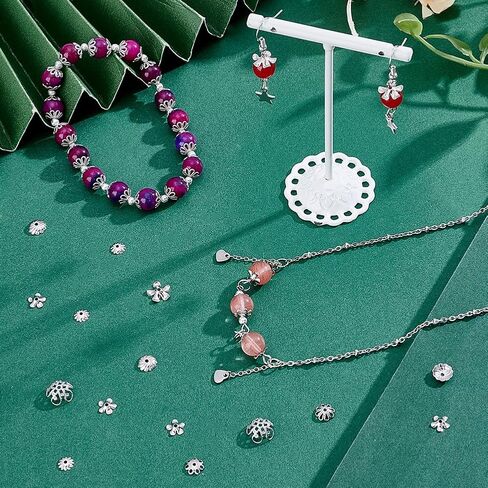 PH PandaHall 240pcs 8 Styles Flower Bead Caps, 304 Stainless Steel End Caps 5~10mm Flower Spacer Bead Tassel End Beading Muiti-Petal Bead Caps for Bracelet Necklace Earring Crafts DIY Jewelry Making in Saudi Arabia