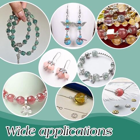 PH PandaHall 240pcs 8 Styles Flower Bead Caps, 304 Stainless Steel End Caps 5~10mm Flower Spacer Bead Tassel End Beading Muiti-Petal Bead Caps for Bracelet Necklace Earring Crafts DIY Jewelry Making in Saudi Arabia