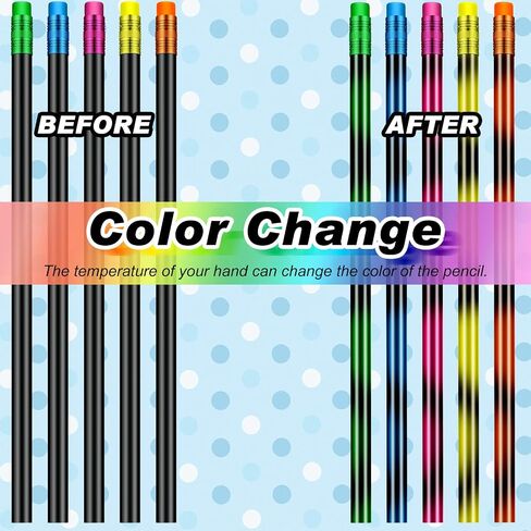 Outus 240 Pieces Color Changing Mood Pencil 2B Changing Fun Pencil Assorted Color Thermochromic Pencils with Eraser for Christmas Valentine Birthday Pencils Party Favor in Saudi Arabia