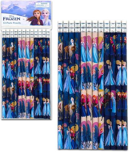 Disney Frozen 2 Pencils School Supplies Bundle - 24 أقلامًا متجمدة من ألعاب الرصاص التي تضم آنا وإلسا مع ملصقات مجمدة وأكثر من ذلك (تفضل الحفلات المجمدة) in Kuwait