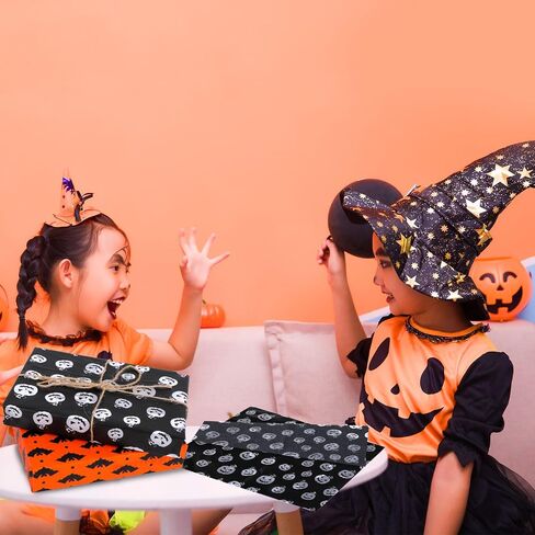 30 Sheets Halloween Tissue Paper, 13.8x19.7 Inch 5 Styles Pumpkins Ghosts Skulls Bats Print Gift Packaging Wrapping Paper for Halloween Party Decoration DIY Crafts Supplies in Saudi Arabia