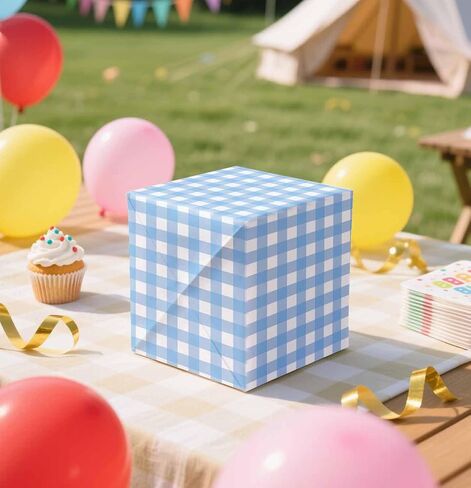 AVXINSOK 100 Sheets Light Blue Gingham Tissue Paper 14 x 20 Inches Blue and White Buffalo Plaid Gift Wrapping Checkered Tissue Paper for Gift Bags Wedding Birthday Party Packaging Crafts in Kuwait
