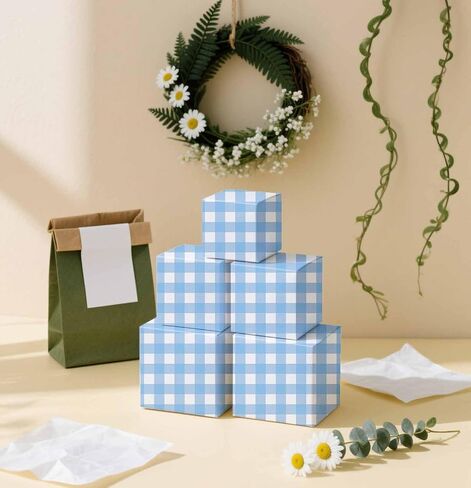 AVXINSOK 100 Sheets Light Blue Gingham Tissue Paper 14 x 20 Inches Blue and White Buffalo Plaid Gift Wrapping Checkered Tissue Paper for Gift Bags Wedding Birthday Party Packaging Crafts in Kuwait