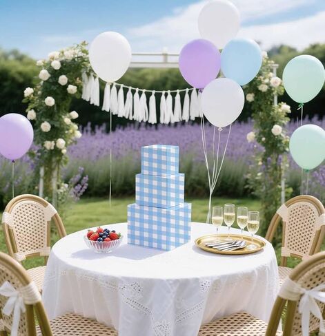 AVXINSOK 100 Sheets Light Blue Gingham Tissue Paper 14 x 20 Inches Blue and White Buffalo Plaid Gift Wrapping Checkered Tissue Paper for Gift Bags Wedding Birthday Party Packaging Crafts in Kuwait