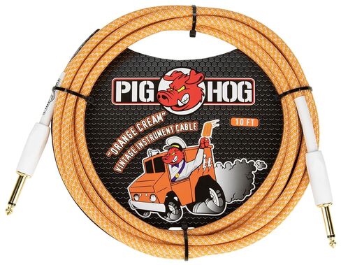 Pig Hog "Orange Crme 2.0" Instrument Cable, Straight to Straight, 10' in Saudi Arabia