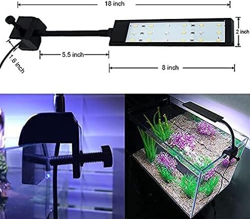 مقطع خزان الأسماك على الضوء ، Varmhus RGB مشبك السمك المائي وإضاءة حوض السمك النباتي مع دامت توقيت لشروق الشمس وغروب الشمس (7W) in Kuwait