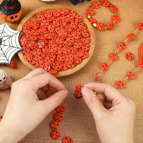 UPINS 100pcs Halloween Black Bat Beads, Large Hole Beads for Jewelry Making Fall Halloween DIY Bracelet Necklace Earrings Craft Accessories Party Table Decoration in Saudi Arabia
