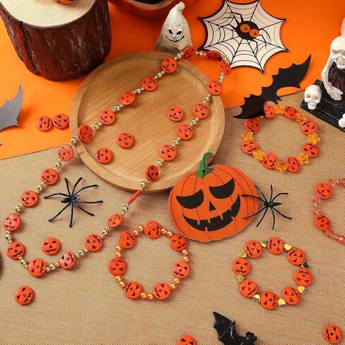 UPINS 100pcs Halloween Black Bat Beads, Large Hole Beads for Jewelry Making Fall Halloween DIY Bracelet Necklace Earrings Craft Accessories Party Table Decoration in Saudi Arabia