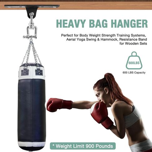 Heavy Bag Hangers Brackets, Heavy Duty Swing Hangers, Swing Set Accessorie for Indoor Outdoor Playground, with 4 Wood Screws and 4 Expansion Bolts (Black, 4 Holes Ceiling Anchor) in Saudi Arabia