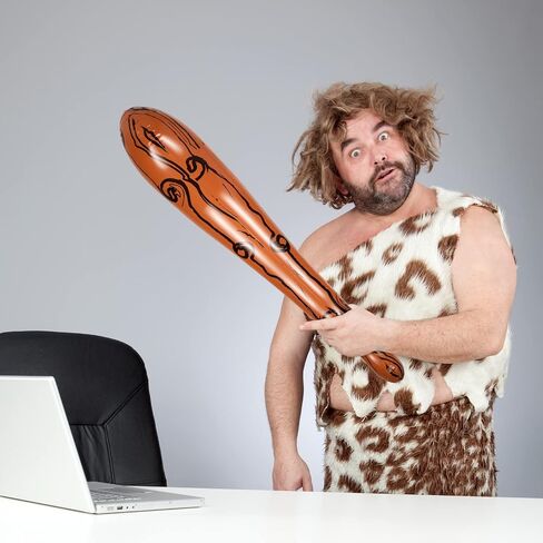 Zhanmai 6 PCS قابلة للنفخ في لعبة Batball Bat قابلة للنفخ كهف الكهف Caveman Stick Caveman للنادي Cosplay حفلة عيد ميلاد الإمدادات الهالوين كرنفال in Kuwait