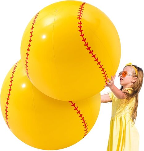 Poen 27 Inch Inflatable Softball Beach Ball for Summer Beach Game Swimming Pool Large PVC Softball Toys Party Favors for Boys Girls Adults Water Sand Game Accessory in Saudi Arabia