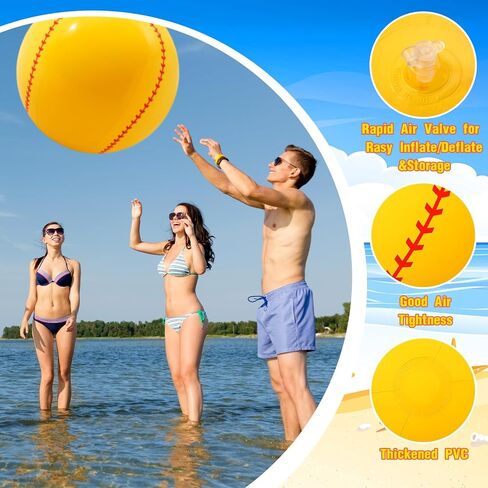 Poen 27 Inch Inflatable Softball Beach Ball for Summer Beach Game Swimming Pool Large PVC Softball Toys Party Favors for Boys Girls Adults Water Sand Game Accessory in Saudi Arabia
