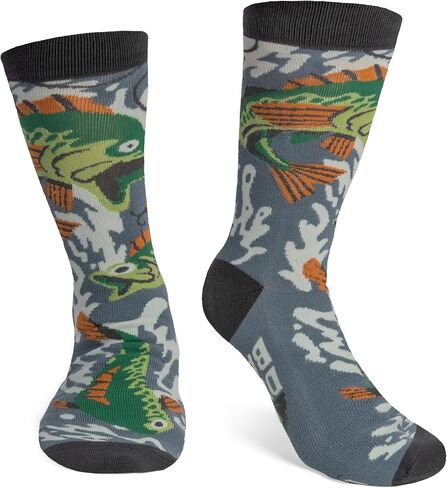 Lavley Born To Fish, Forced To Work Socks for Men - Funny Gift for Fishermen and Outdoorsmen in Saudi Arabia
