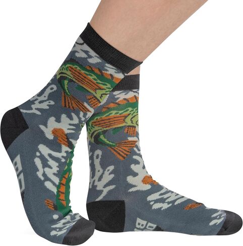 Lavley Born To Fish, Forced To Work Socks for Men - Funny Gift for Fishermen and Outdoorsmen in Saudi Arabia