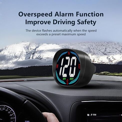 H2 Digital Speedometer GPS HUD Universal All Cars Head Up Display Vehicle Speed Compass MPH KMH Speed Gauge Plug and Play in Saudi Arabia
