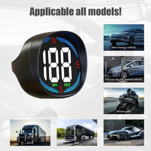 H2 Digital Speedometer GPS HUD Universal All Cars Head Up Display Vehicle Speed Compass MPH KMH Speed Gauge Plug and Play in Saudi Arabia