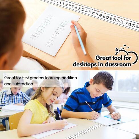 48 Pieces Number Line 0 to 30 Student Desk Number Lines Laminated Number Line Strips for Classroom Desks Math Class Decoration (Bright Rainbows) in Saudi Arabia