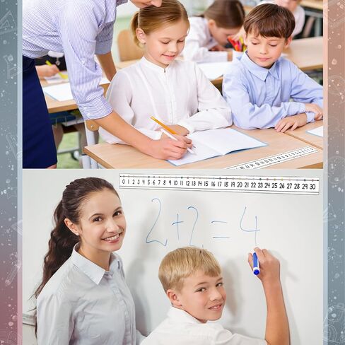 48 Pieces Number Line 0 to 30 Student Desk Number Lines Laminated Number Line Strips for Classroom Desks Math Class Decoration (Bright Rainbows) in Saudi Arabia